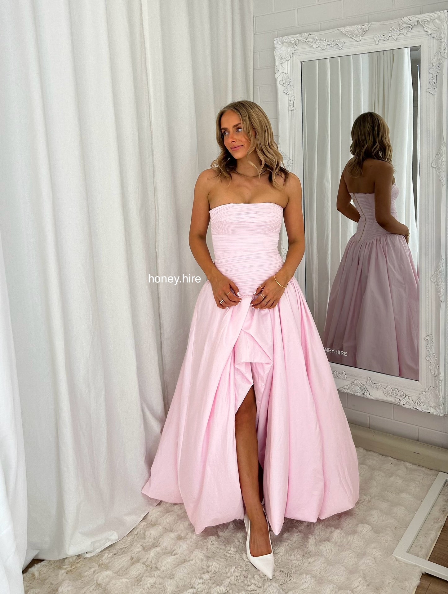 AJE ‘Bubble Hem’ Maxi in Pastel Pink